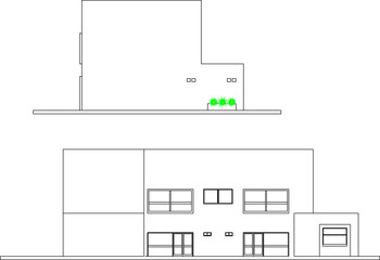 vector sketch illustration silhouette architectural design section view interior plan site plan layout modern simple house