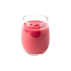 Vibrant Pink Smoothie in Glass Cup.