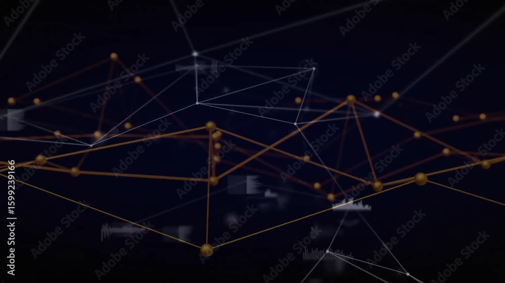 Poster upon start glowing data nodes forming mesh network to show data growth while highlighting cluster