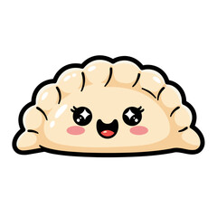 Fototapeta premium kawaii japanese food gyoza adorable cute cartoon illustration vector