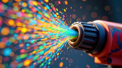 Vibrant city vibes in art form come alive with colorful bursts of light and energy, showcasing creativity and innovation in every detail