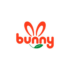 Obraz premium Bunny Typography Logo
