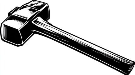 Black and white hammer graphic