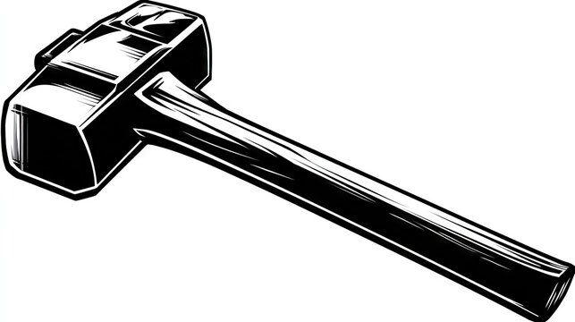 Black and white hammer graphic