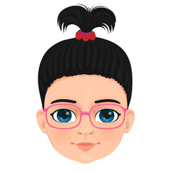 cute little girl face or portrait