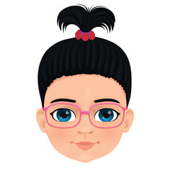 cute little girl face or portrait