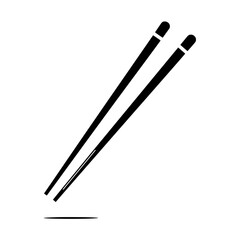 Chopsticks Graphic: A sleek black and white graphic of chopsticks, offering a minimal yet stylish representation of a timeless utensil used worldwide.