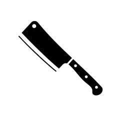 Culinary Precision: A high-contrast, clean-cut depiction of a butcher knife, symbolizing precision and the art of culinary craftsmanship.