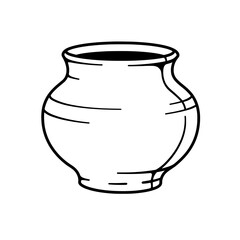 Clay Pottery: A hand-drawn image of a simplistic clay pottery showcases the beauty of traditional craftsmanship.