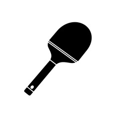 Ping Pong Paddle Silhouette: A sleek silhouette of a ping pong paddle, captured with minimalist detail, perfect for sports, games, and leisure concepts.