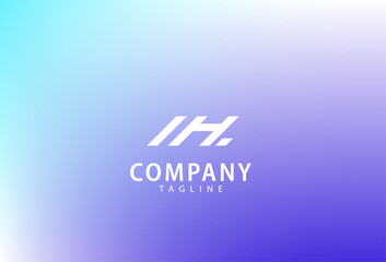 Modern Abstract IH Letter Logo on Gradient Background for Technology and Creative Company Branding.Vector