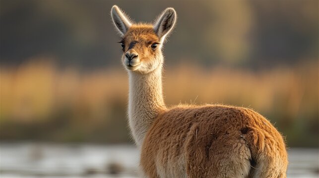 Golden Hour Guanaco: A Stunning Wildlife Portrait