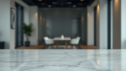 Minimalist marble table surface with subtle veining, showcasing elegant simplicity in neutral tones.