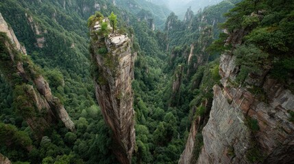 Mountain peaks, lush valleys