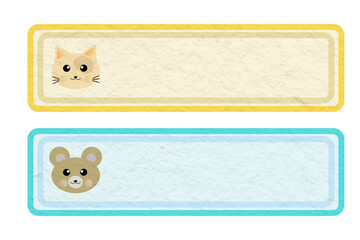 くまと猫のフレームセット　ペーパーテクスチャ