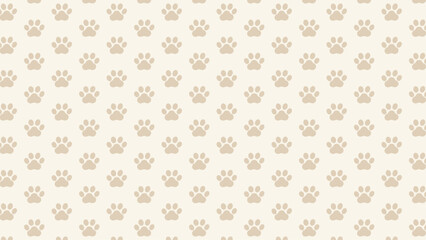 Seamless beige paw print pattern on a light cream background. Ideal for pet-themed designs