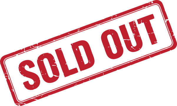 Red sold out rubber stamp sign with grunge effect in vector illustration