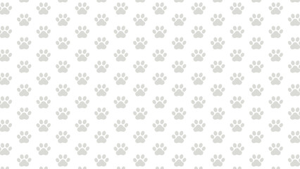 Light gray paw print seamless pattern on white background. Clean, minimalist vector for various designs