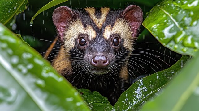 Rainforest Civet in the Rain