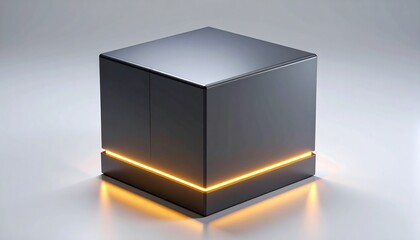 Dark cube with glowing base