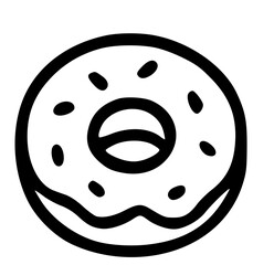 Fototapeta premium Simple Line Drawing of a Sprinkled Donut