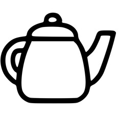 Obraz premium Simple Line Drawing of a Classic Teapot