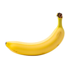 Single Ripe Banana on Black Background.