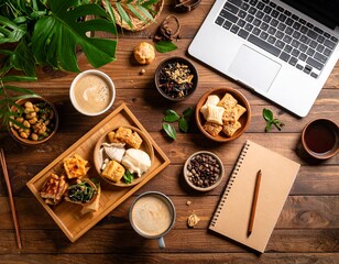A delicious Asian-inspired meal enjoyed during a productive work-from-home session.