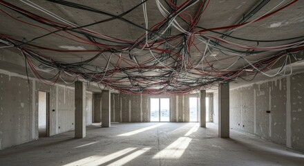 Fototapeta premium Empty construction site interior