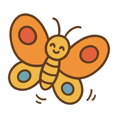 Colorful cheerful cartoon butterfly vector