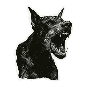Fierce dog illustration art vector