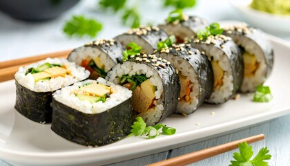 Healthy Korean Tofu Kimbap Roll 
