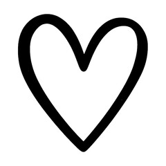 Simple black heart outline vector