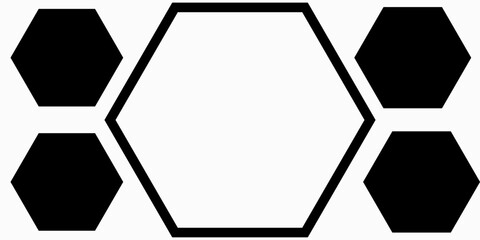 Hexagon icon of vector geometry hexagonal six sided polygon hexagon line
