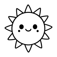 Obraz premium Cute smiling sun illustration vector