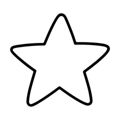 Obraz premium Simple white star outline illustration vector