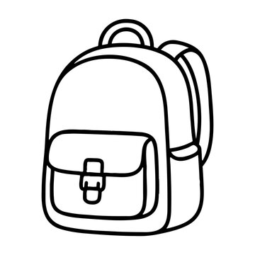 Minimalist backpack line art vector