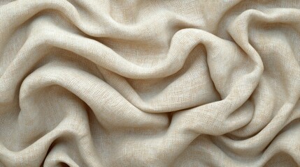 Soft, draped beige fabric texture