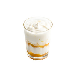 Creamy Honey Yogurt Parfait in Glass Cup.