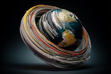 Digital data streams and rare earth globe: global connection. Mineral supply chain. China's rare earth magnet exports to us skyrocket in june amid trade deal resolutions. Mineral exploration.