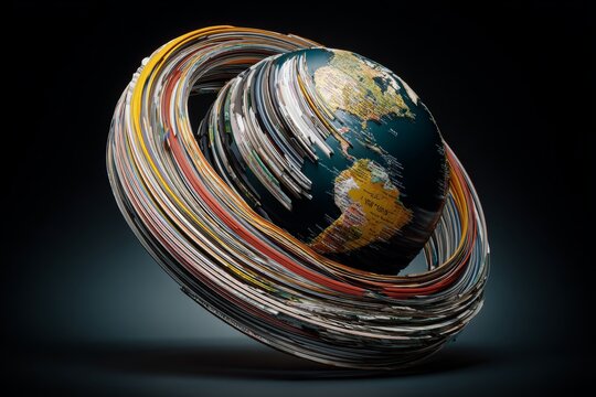 Digital data streams and rare earth globe: global connection. Mineral supply chain. China's rare earth magnet exports to us skyrocket in june amid trade deal resolutions. Mineral exploration. - Powered by Adobe