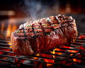 grilled meat on the grill. Generative AI