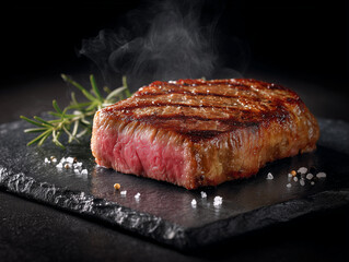 grilled steak on the grill. Generative AI