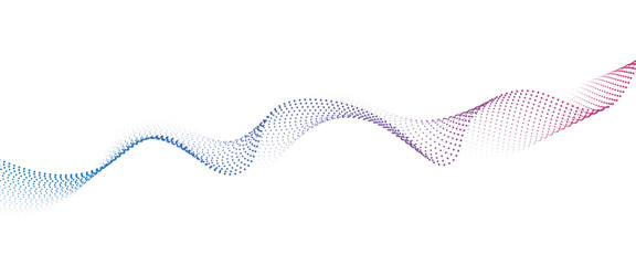 Flowing Dot Wave halftone gradient pattern on transparent background	
