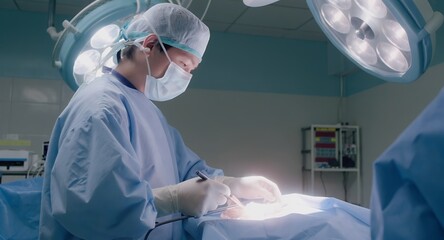 Surgeon performing surgery in operating room medical procedure healthcare