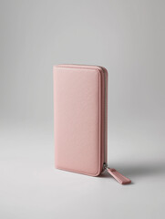 Minimalist Pink Saffiano Leather Wallet | Studio Product Photography

