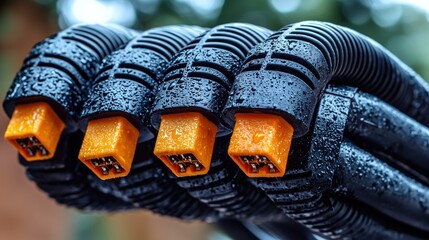 Close-up of Wet Electrical Connectors
