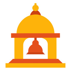 Minimal Temple Bell Vector Silhouette: Clean and Elegant Religious Icon for Creative Projects