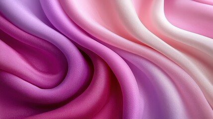 Obraz premium Soft, flowing fabric in a gradient of pinks and purples