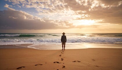 Solitude on a golden shore